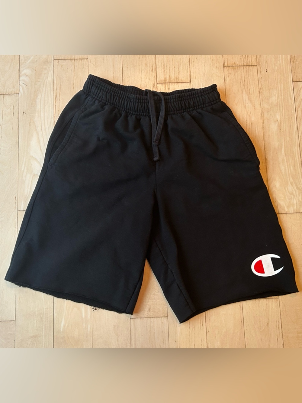 Champion Men's Sweatshirt Fleece Shorts W/ Logo Black Size Medium